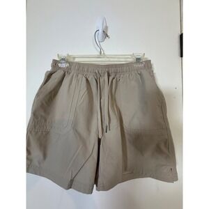Sports Gear Tan Hiking Shorts Mens Medium Elastic Waist Utility Cargo Khaki
